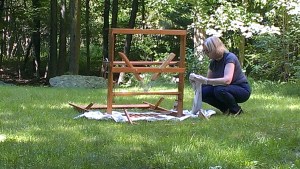 Cleaning up the ToTT loom on a lovely summer day.